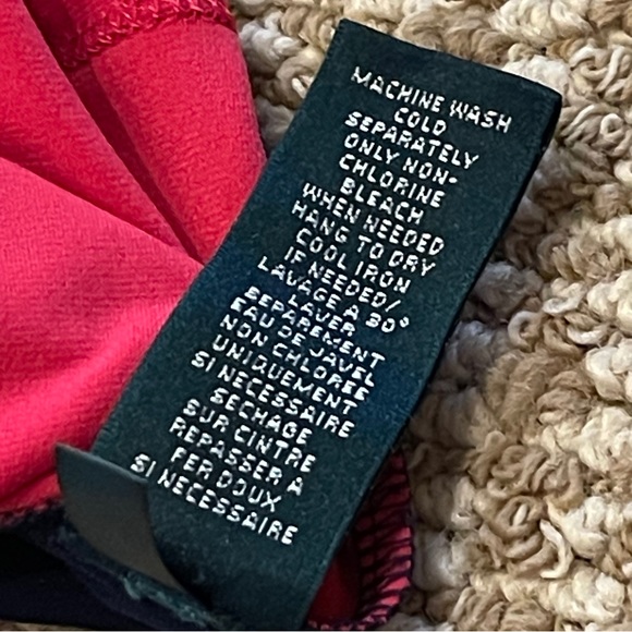 Lauren Ralph Lauren Pink and Navy Colorblock Panel Sleeveless Dress 6 - Picture 8 of 9